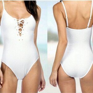Women's White One Piece Swim Kenneth Cole Size Medium